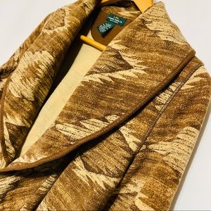 Lauren Ralph Lauren Womens Aztec Print South Western Cardigan Size Small vintage